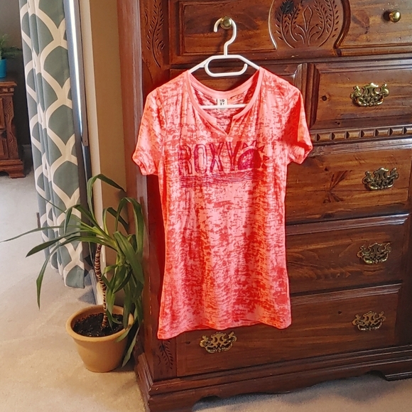 Roxy Tops - Roxy Orange Neon Semi-Sheer Women's T-Shirt